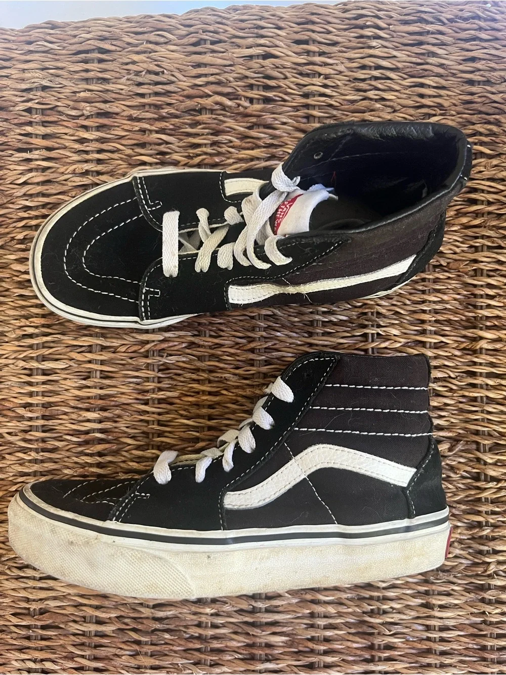Vans Sk8-Hi Black & White High-Top Sneakers for Kids